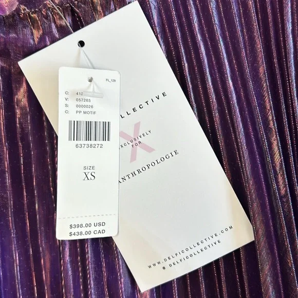 Anthropologie Delfi Accordion Floral Print Shimmer Midi Skirt-NWT!! - Picture 8 of 11